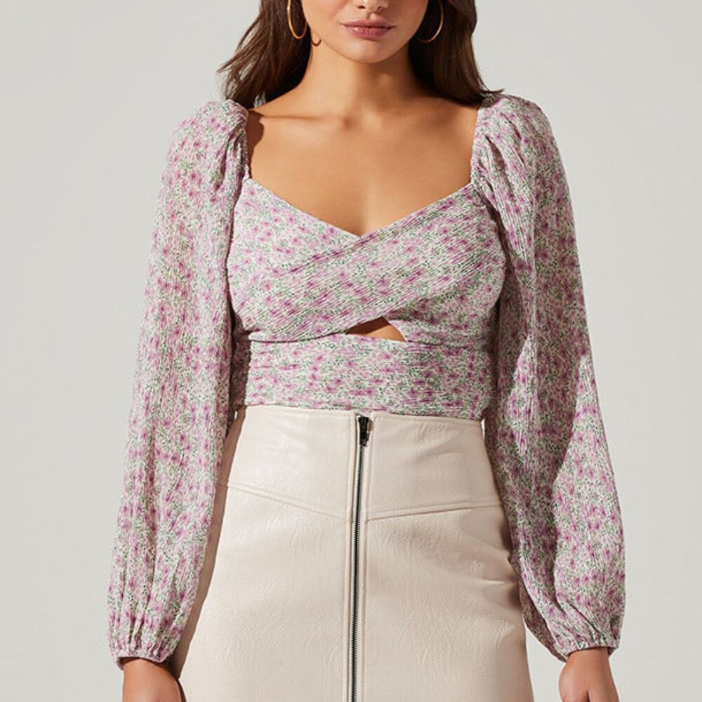 Astr Floral Long Sleeve Blouse